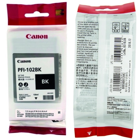 Картридж струйный Canon 0895B001 (PFI-102BK) черный (black) / истек гарантийный срок производителя